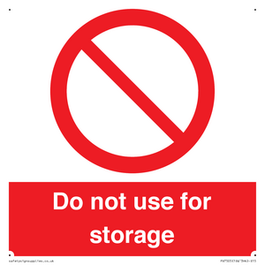 Do not use for storage